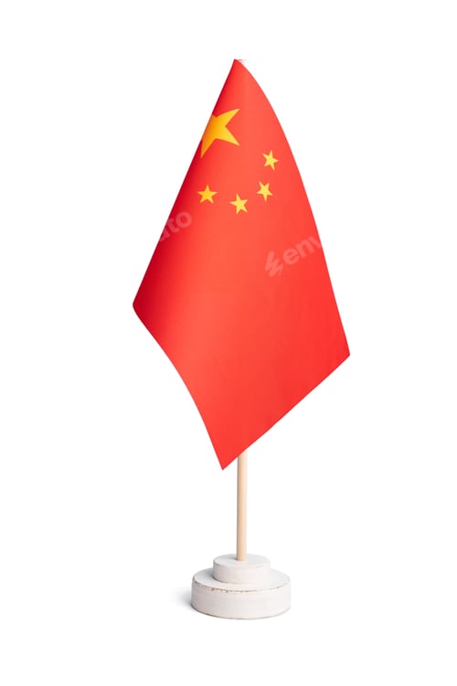 Preview: table flag of China isolated on white