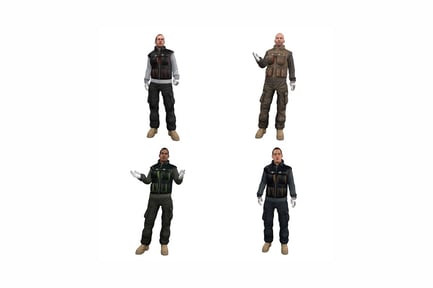 Preview: Four poses of a male figure