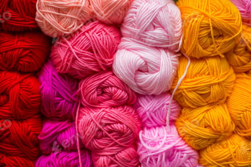 Preview: Colored balls of yarn. Knitting needles. Crocheting yarn