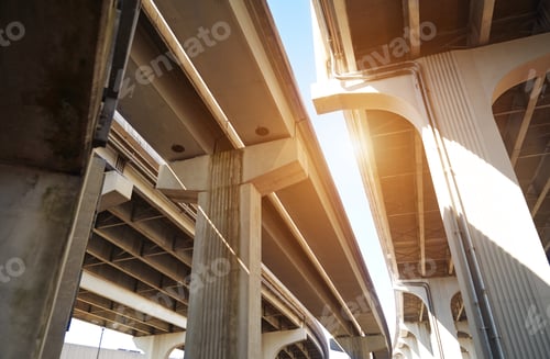 Preview: Underneath a highway bridge with sunlight