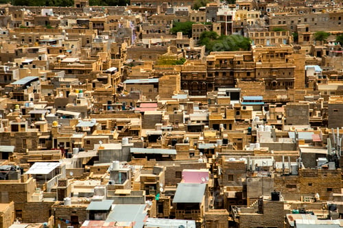 Preview: View of golden city from Jaisalmer fort, Jaisalmer, Rajasthan, India