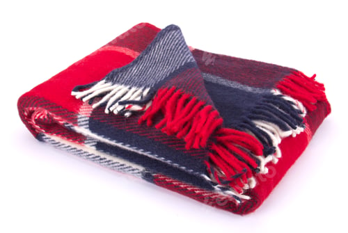 Preview: Soft and warm folded wool plaid with fringe