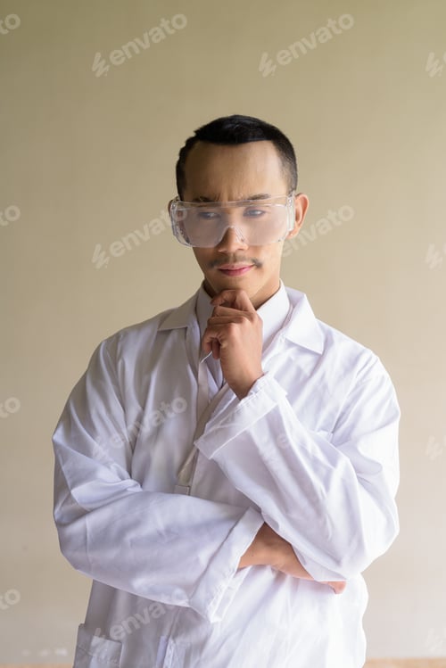 Preview: Portrait of young non binary gay man research scientist