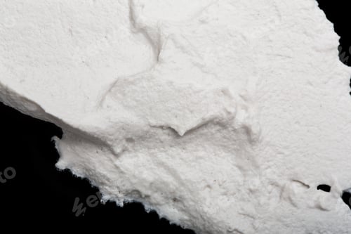 Preview: Structural Plaster White On A Black Background. White Cream. Paint Smear. Plasticine