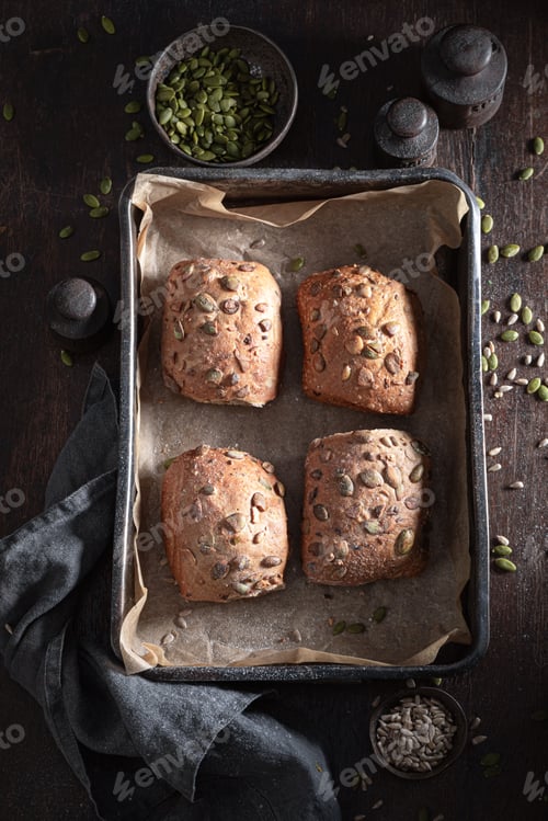 Preview: Golden pumpkin rolls for perfect and healthy breakfast.