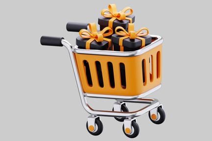 Preview: A Shopping Cart Filled With Gift Boxes