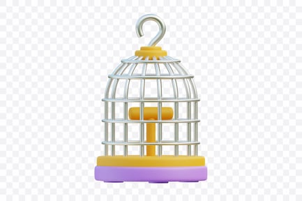 Preview: Hanging Bird Cage with Perch