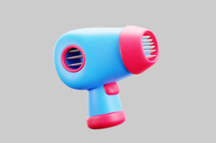 Preview: Colorful cartoon hair dryer asset