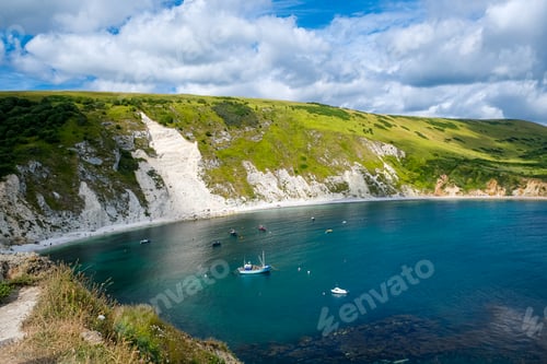 Preview: Lulworth Cove and beach view in Dorset, UK