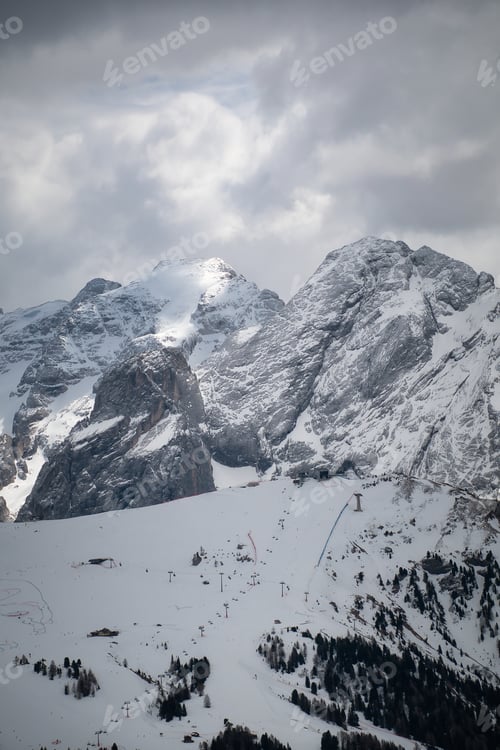 Preview: Ski resort on the Marmolada mountain in South Tyrol, Italy