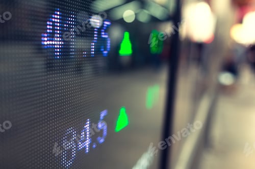 Preview: Stock market price display on road