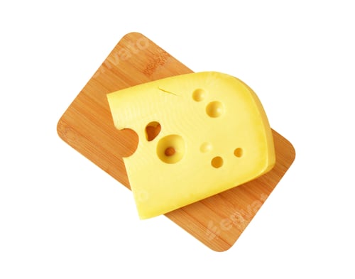 Preview: wedge of yellow cheese with eyes