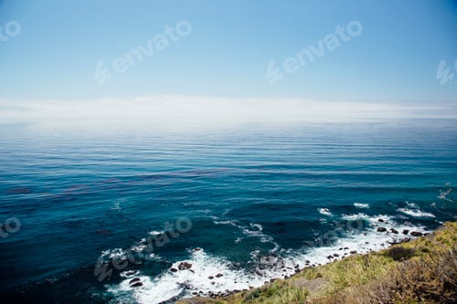 Preview: Elevated view of coast and sea, Big Sur, California, USA