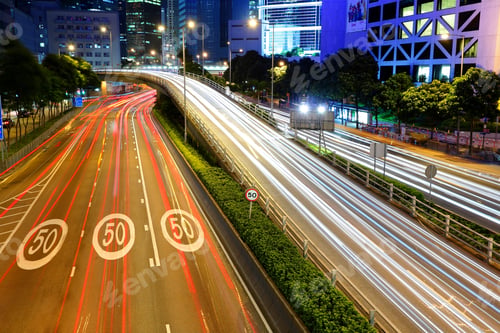 Preview: traffic light stream in city at night
