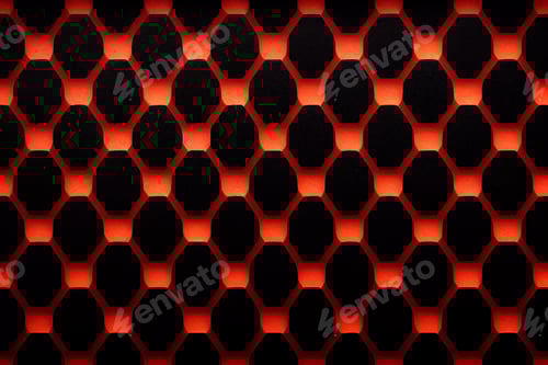 Preview: Glowing pattern of the black and orange geometric shapes- DGi
