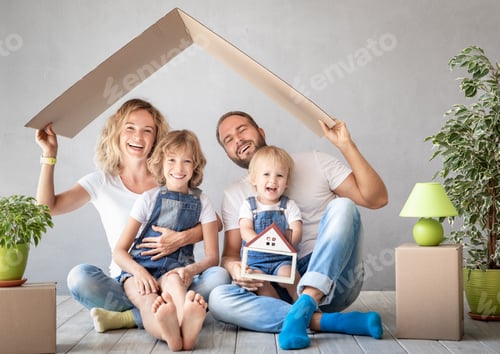 Preview: Family New Home Moving Day House Concept
