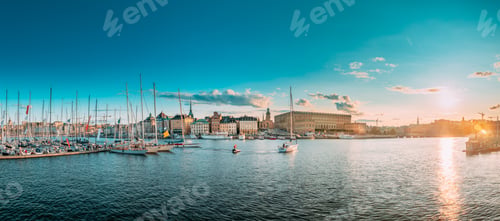 Preview: Stockholm, Sweden. Scenic Famous Panoramic View Skyline Of Old T