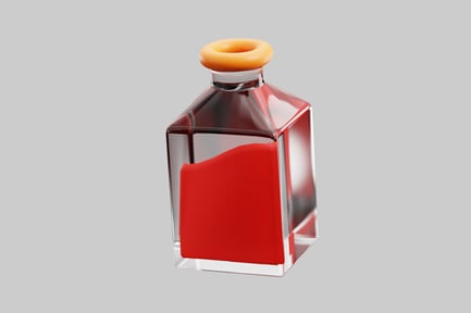 Vorschau: Glasflasche mit gelber Kappe