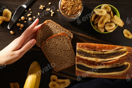 Preview: Tasty food with banana, concept of tasty food with banana