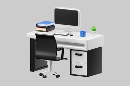 Preview: Computer Desk with Chair