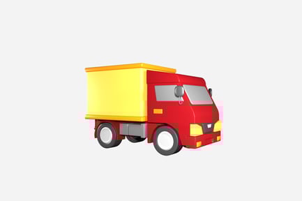 Preview: 3D Large Box Body Freight Commercial Delivery Truck Icon