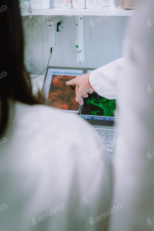 Preview: Researchers discussing data on computer
.CR2