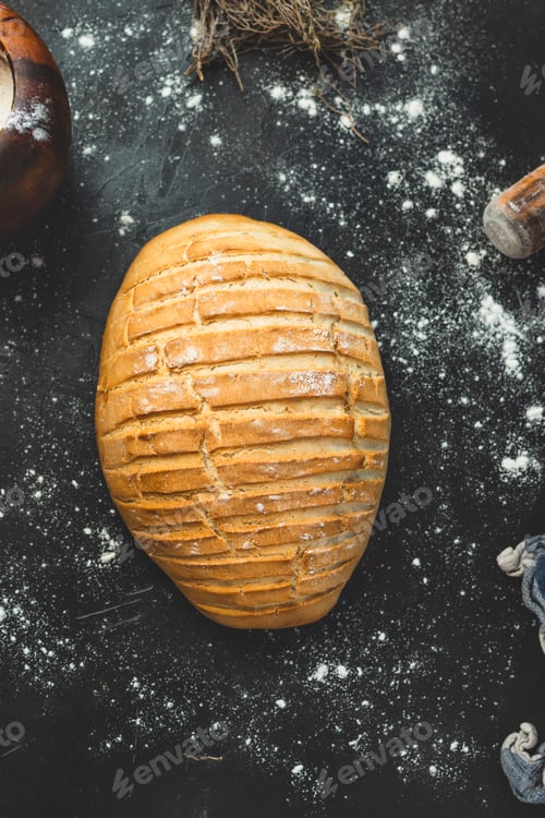 Preview: Freshly made bread with rustic style.