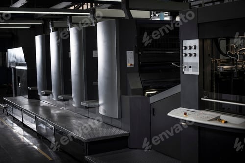 Preview: Hi tech printing equipment in print workshop