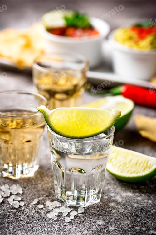 Preview: Shots of silver and gold tequila