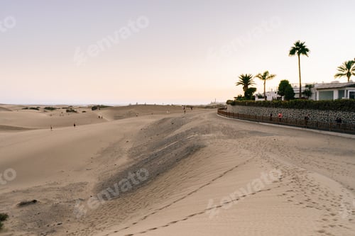 Preview: Dunes full of tourists on the Maspalomas beach in Gran Canaria