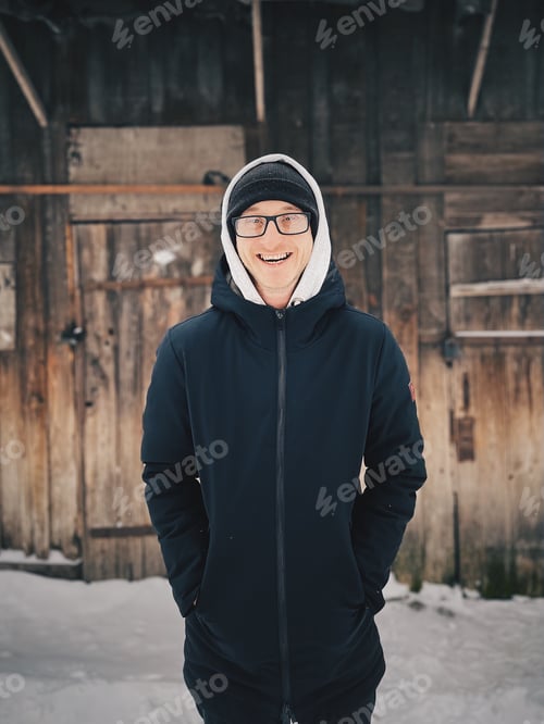 Preview: Outdoors winter man portrait