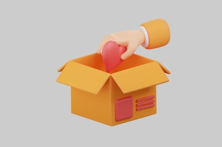 Preview: Donation box with heart object