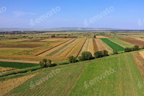 Preview: Flying above textured, plowed agriculture fields by drone