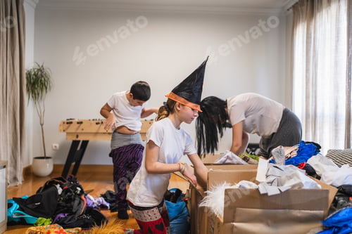 Preview: Family dressing up for carnival costume party