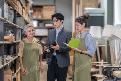 Preview: Asian Male Investor Touring Family-Run Ceramic Warehouse for Partnership Deal