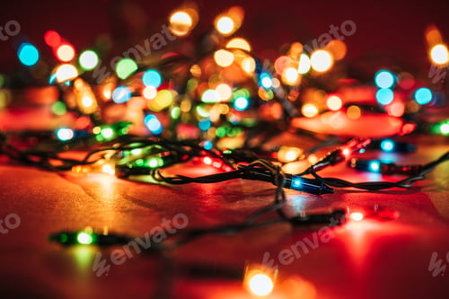 Preview: Shining colourful garlands as christmas background