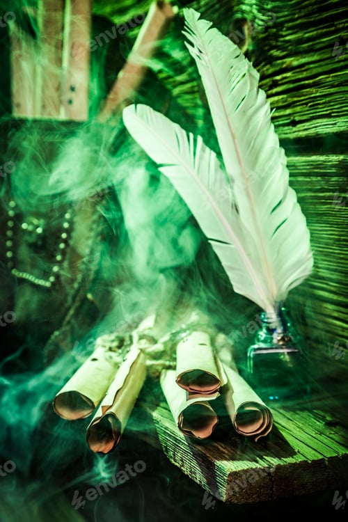 Preview: Magical scrolls and green smoke for Halloween