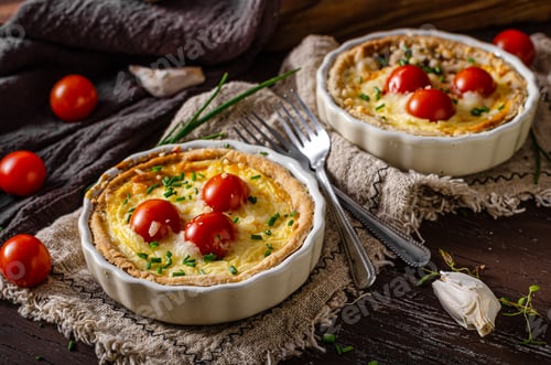 Preview: Homemade cheese quiche with garlic