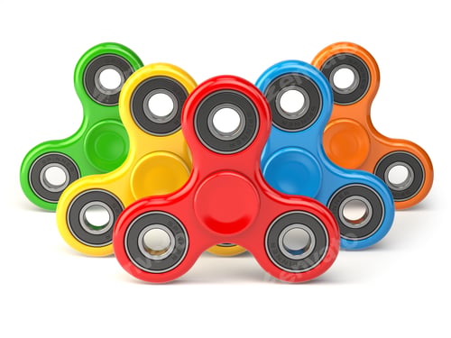 Preview: Group of fidget finger spinner stress, anxiety relief toy isolat