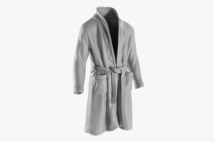 Preview: Men's Classic Bathrobe with Belt and Pockets