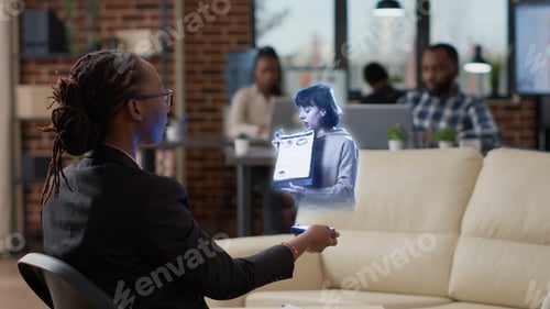 Preview: Employee in AR videocall meeting