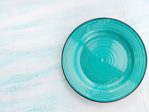 Preview: Pastel Color ceramic plate dish top view