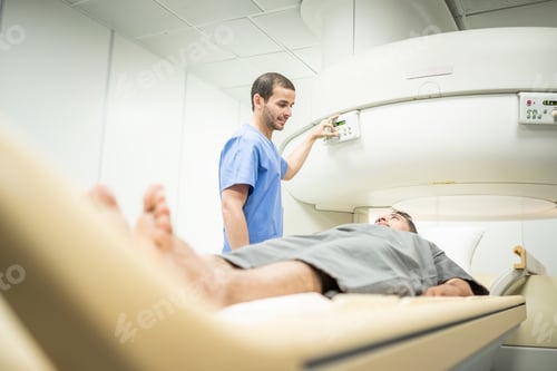 Preview: Medical Examination With MRI Magnetic Resonance Imaging Machine In Clinic