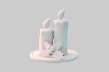 Preview: Holiday candles with holly