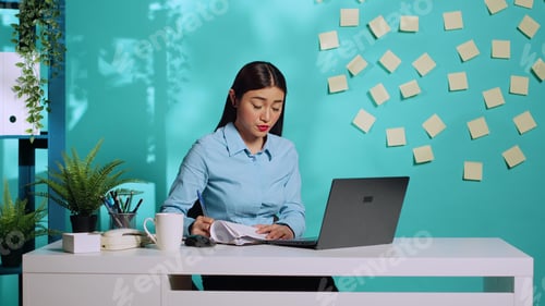 Preview: Secretary completing paperwork