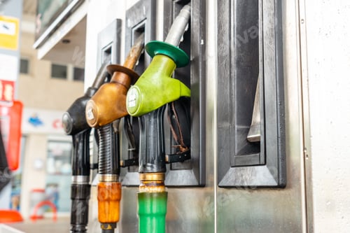Preview: Automatic gasoline or diesel pump at the gas station in the fuel crisis