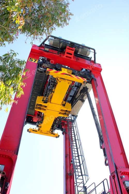 Preview: Gantry crane used to lift shipping containers at a sea port terminal