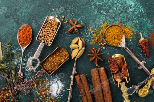 Preview: Assortment of different Indian spices and herbs