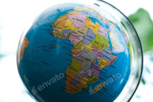 Preview: Africa on the globe map.