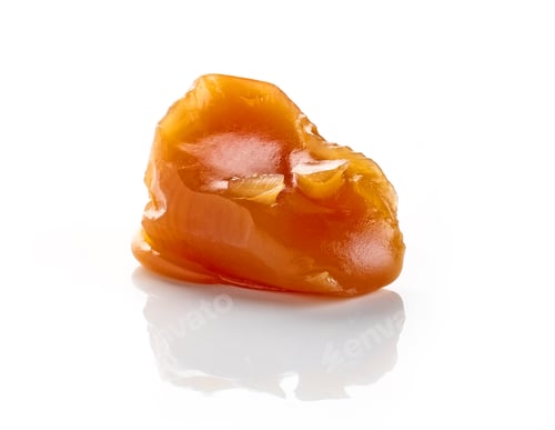 Preview: caramel candy on white background